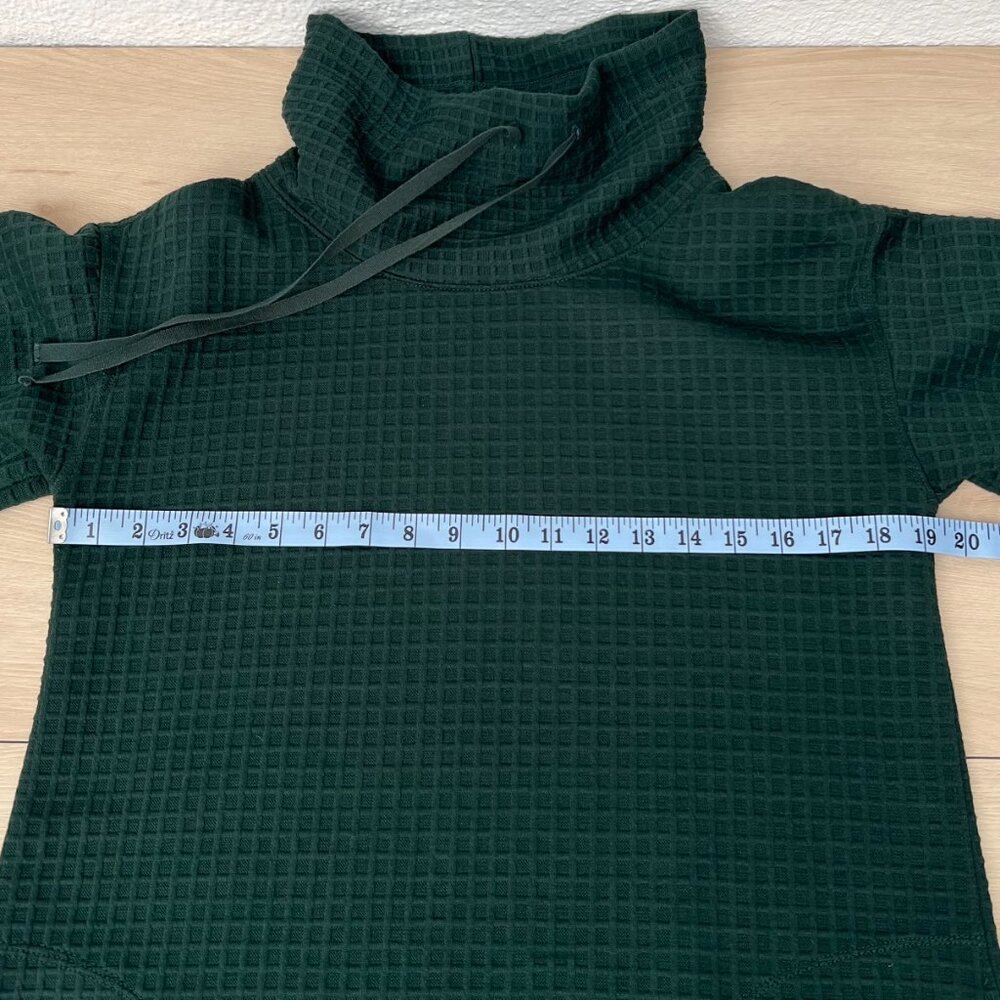 Max Studio Waffle Knit Dark Green Cowl Neck Long Sleeve Mini Dress Size Large - Picture 9 of 16